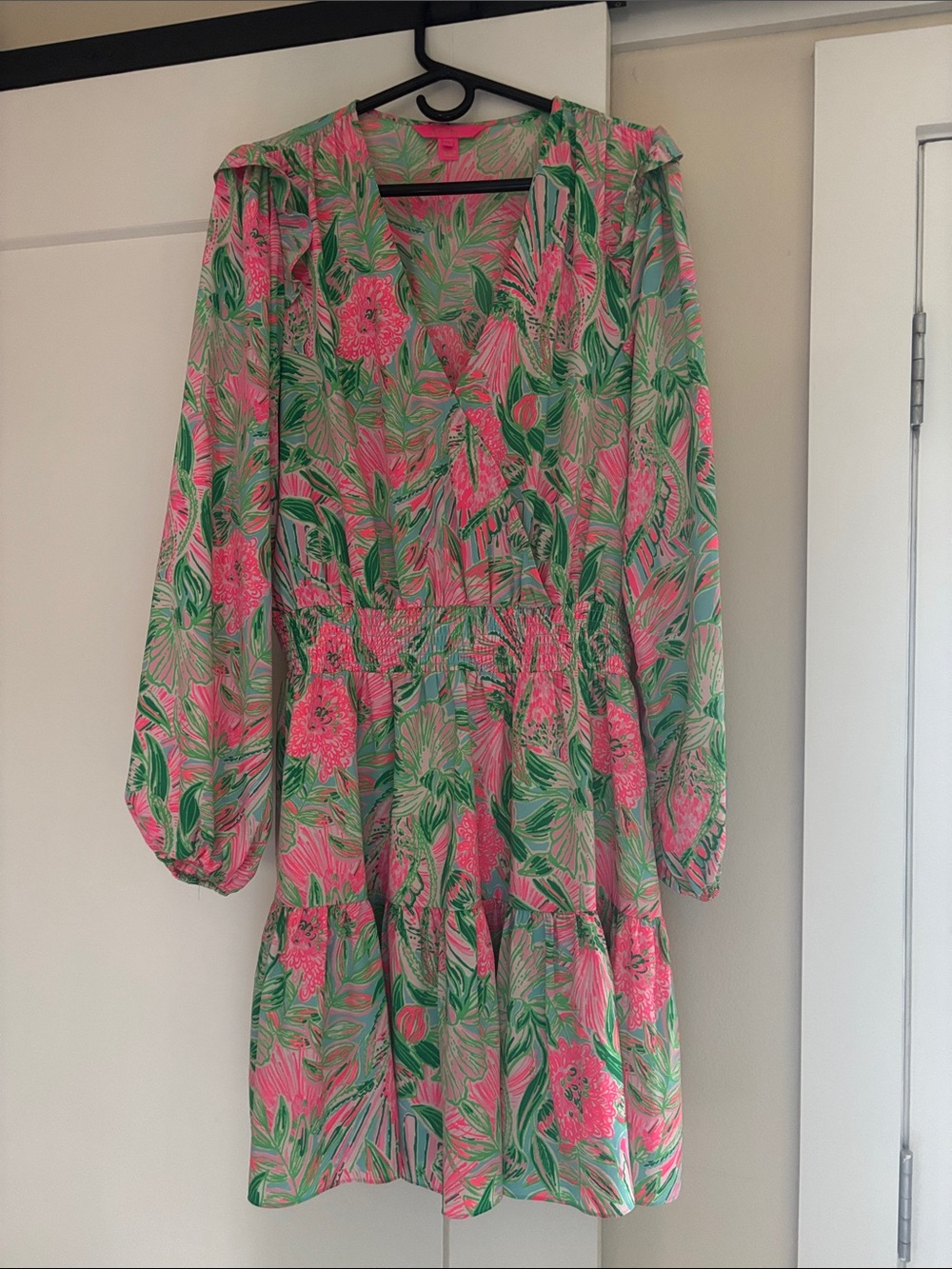 Lilly Pulitzer Pink and Green Floral Mini Dress
